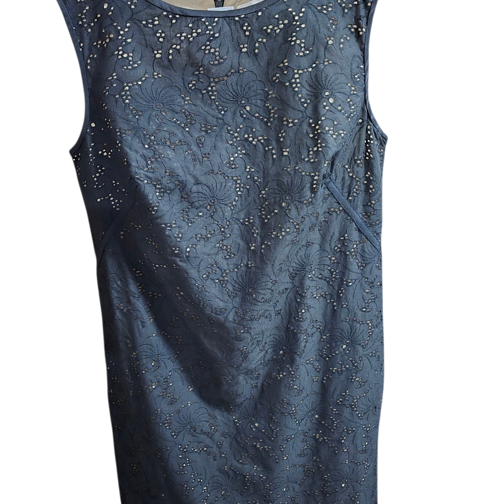 Ann Taylor Loft Black Eyelet Embroidered Sleeveless Dress Size 6
